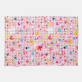 leuke cartoon roze theedoek (Horizontaal)