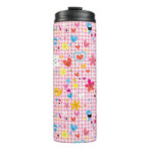 leuke cartoon roze thermosbeker (Voorkant)