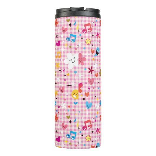 leuke cartoon roze thermosbeker (Achterkant)