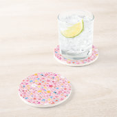 leuke cartoon roze zandsteen onderzetter (Zijkant)