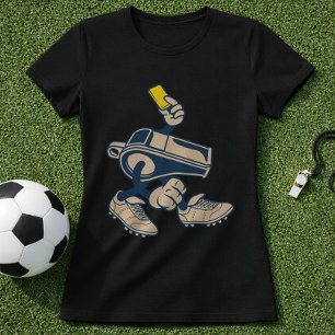 Leuke Cartoon Scheidsrechter met Gele Voetbalkaart T-shirt