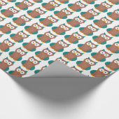 Leuke Cartoon Schuur Uil Leuke Vogel Bruin Dierenp Cadeaupapier (Hoek)