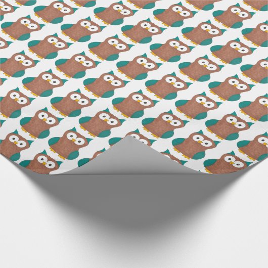 Leuke Cartoon Schuur Uil Leuke Vogel Bruin Dierenp Cadeaupapier (Hoek)