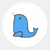 Leuke cartoon seal ronde sticker (Voorkant)