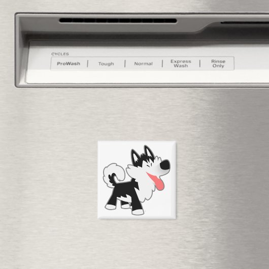 Leuke Cartoon Siberische Husky Magnet (Insitu (Vaatwasser))