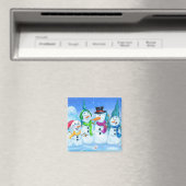 Leuke cartoon Snowmen familie magneet (Insitu (Vaatwasser))