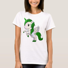 Leuke Cartoon St. Patrick's Day Eenhoorn Pegasus T-shirt