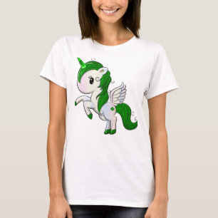 Leuke Cartoon St. Patrick's Day Eenhoorn Pegasus T-shirt