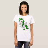 Leuke Cartoon St. Patrick's Day Eenhoorn Pegasus T-shirt (Voorkant volledig)