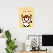 Leuke Cartoon Stier Kinderkamer Decoratie (Thuiskantoor)