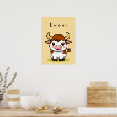 Leuke Cartoon Stier Kinderkamer Decoratie (Keuken)