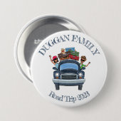 Leuke Cartoon stijl familie road trip aangepaste t Ronde Button 7,6 Cm (Voorkant /achterkant)