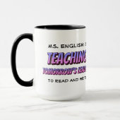 Leuke Cartoon stijl Gepersonaliseerde Engels Teach Mok (Links)