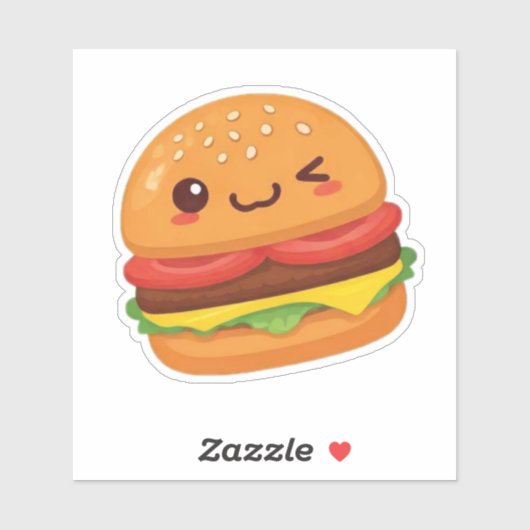 Leuke cartoon stijl hamburger ontwerp sticker (Vel)
