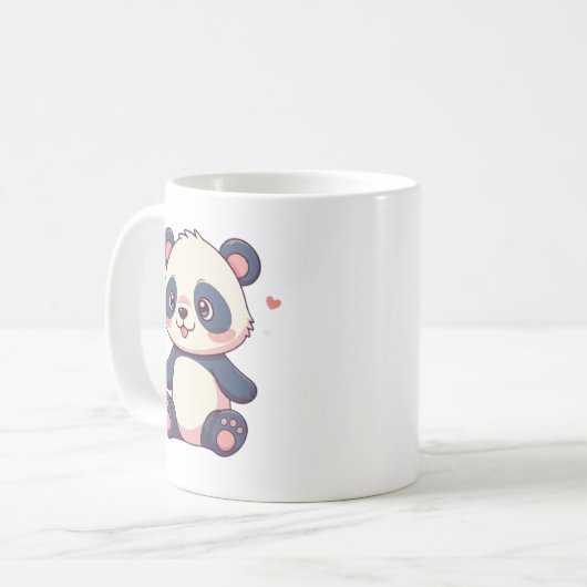 Leuke cartoon stijl Kawaii Panda Design mok (Voorkant links)