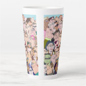 Leuke Cartoon Style Vrouw & Mannen Latte Mok (Voorkant)