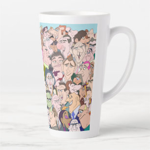 Leuke Cartoon Style Vrouw & Mannen Latte Mok