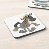 Leuke Cartoon Tap Dancing Wildebeest Cork Onderzet Bier Onderzetter (Linkerzijde)