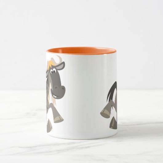 Leuke Cartoon Tap Dancing Wildebeest Mok (Midden)