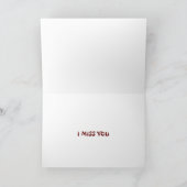 Leuke cartoon tekening van een Gnome, "Ik mis je" Kaart (Binnen)