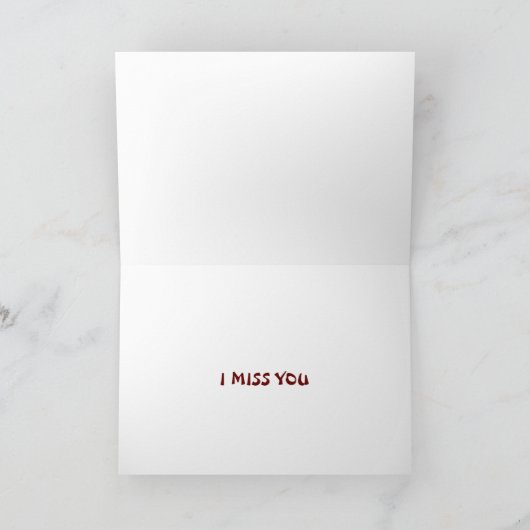 Leuke cartoon tekening van een Gnome, "Ik mis je" Kaart (Binnen)