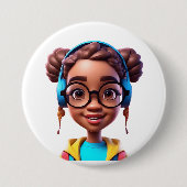 Leuke Cartoon-thema Button Pin (Voorkant)