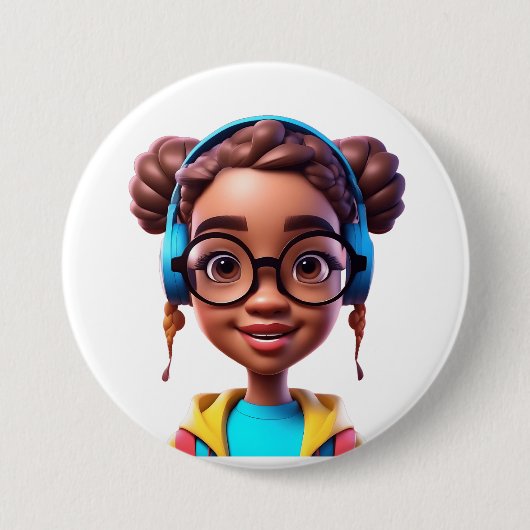 Leuke Cartoon-thema Button Pin (Voorkant)