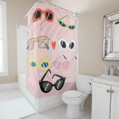 Leuke Cartoon: Trendy zonnebril Collectie Douchegordijn (In situ)