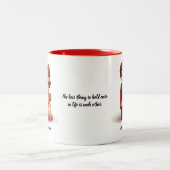 Leuke Cartoon van Desi bruid & bruidegom indiaanse Tweekleurige Koffiemok (Center)