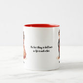 Leuke Cartoon van Desi bruid & bruidegom indiaanse Tweekleurige Koffiemok (Center)