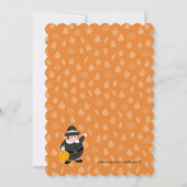 Leuke cartoon van een Pelgrim Thanksgiving kalkoen Kaart (Achterkant)