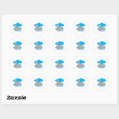 Leuke cartoon walrus ronde sticker (Vel)