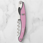 Leuke Cartoon White Bunny in Black Bow Stropdas Ro Kurkentrekker (Voorkant)