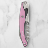 Leuke Cartoon White Bunny in Black Bow Stropdas Ro Kurkentrekker (Achterkant)