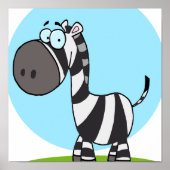 leuke cartoon zebra poster (Voorkant)