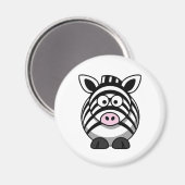 Leuke Cartoon Zebra Sjabloon Magneet (Voorkant / Achterkant)