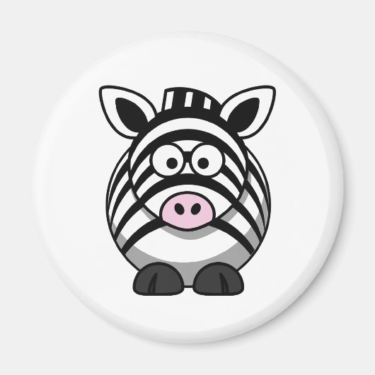 Leuke Cartoon Zebra Sjabloon Magneet (Voorkant)