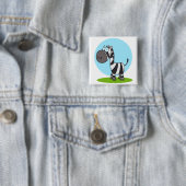 leuke cartoon zebra vierkante button 5,1 cm (In situ)
