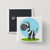 leuke cartoon zebra vierkante button 5,1 cm (Voorkant /achterkant)