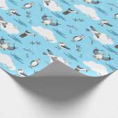Leuke Cartoon Zeemeeuw Vogels Kustthema Cadeaupapier (Hoek)
