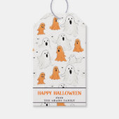 Leuke cartoonachtige geesten gepersonaliseerd Happ Cadeaulabel (Voorkant)