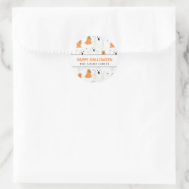 Leuke cartoonachtige geesten gepersonaliseerd Happ Ronde Sticker