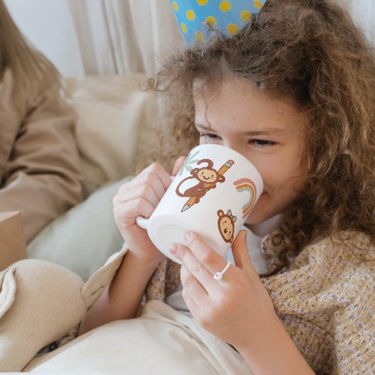 Leuke Cartoonish Monkey Boho kleuren Koffiemok