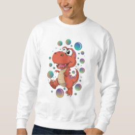 Leuke Cartoonish Oranje Dinosaurus Sweatshirt voor