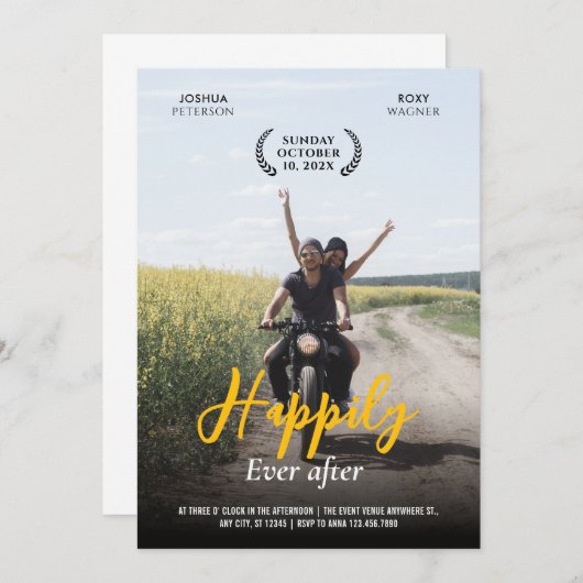 Leuke Casual bruiloft Kaart (Voorkant / Achterkant)