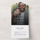 Leuke Casual foto bruiloft All In One Uitnodiging (Binnen)