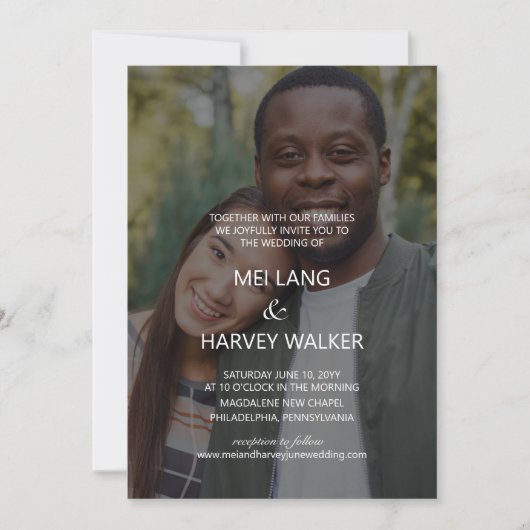 Leuke Casual foto bruiloft Kaart (Voorkant)