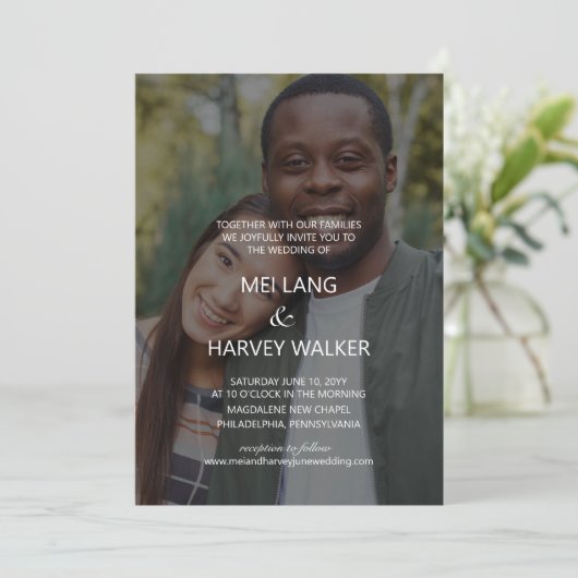 Leuke Casual foto bruiloft Kaart (Staand voorkant)