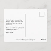Leuke Casual Foto Bruiloft Save the Date Briefkaart (Achterkant)