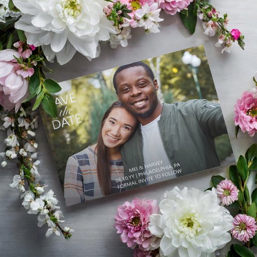 Leuke Casual Foto Bruiloft Save the Date Briefkaart